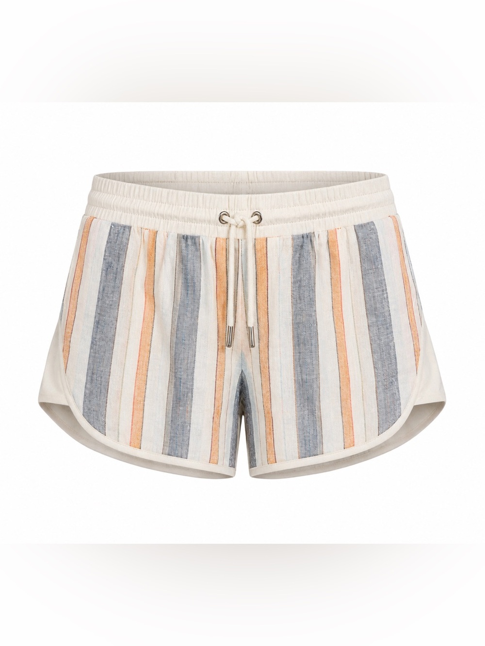 Athleta Linen Striped Shorts | Drawstring Elastic Waist | Size 8